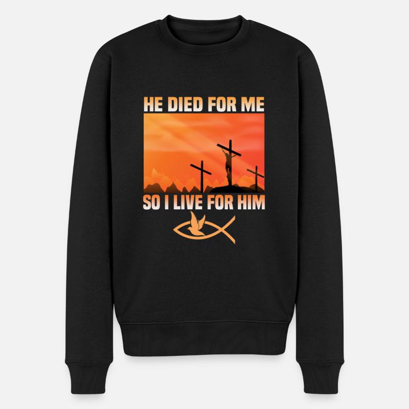 Kristne citater Design til troende kristne - Økologisk premium-sweatshirt til mænd - sort