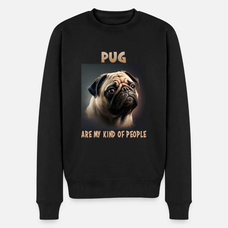 Hunde Spruch Mops Design für Hundeliebhaber - Männer Premium Bio Pullover - Schwarz