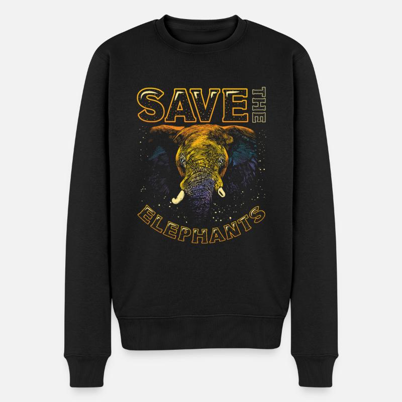 Sauvez les éléphants - Pull Premium bio Homme - noir