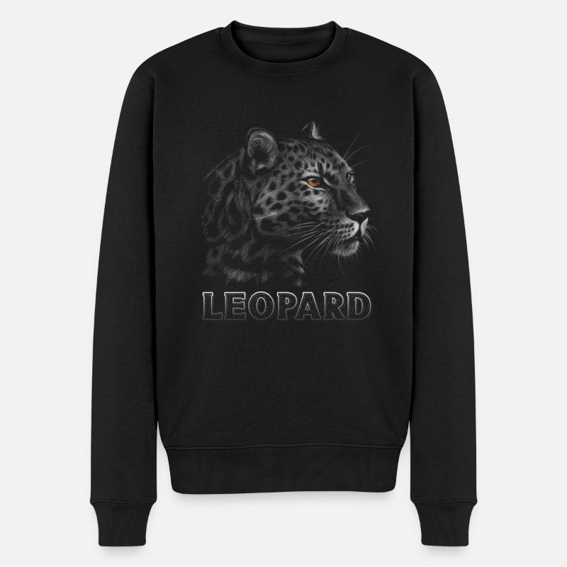 Leopard Lover Leopard Print - Männer Premium Bio Pullover - Schwarz
