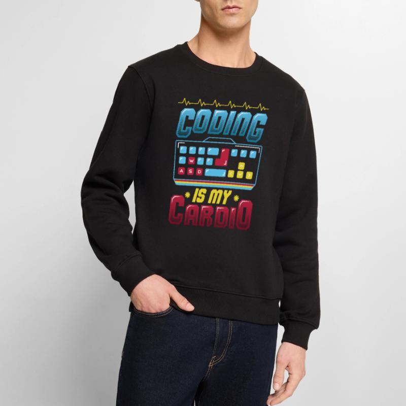 Coding is my cardio, code programmer Men's Premium Organic Jumper