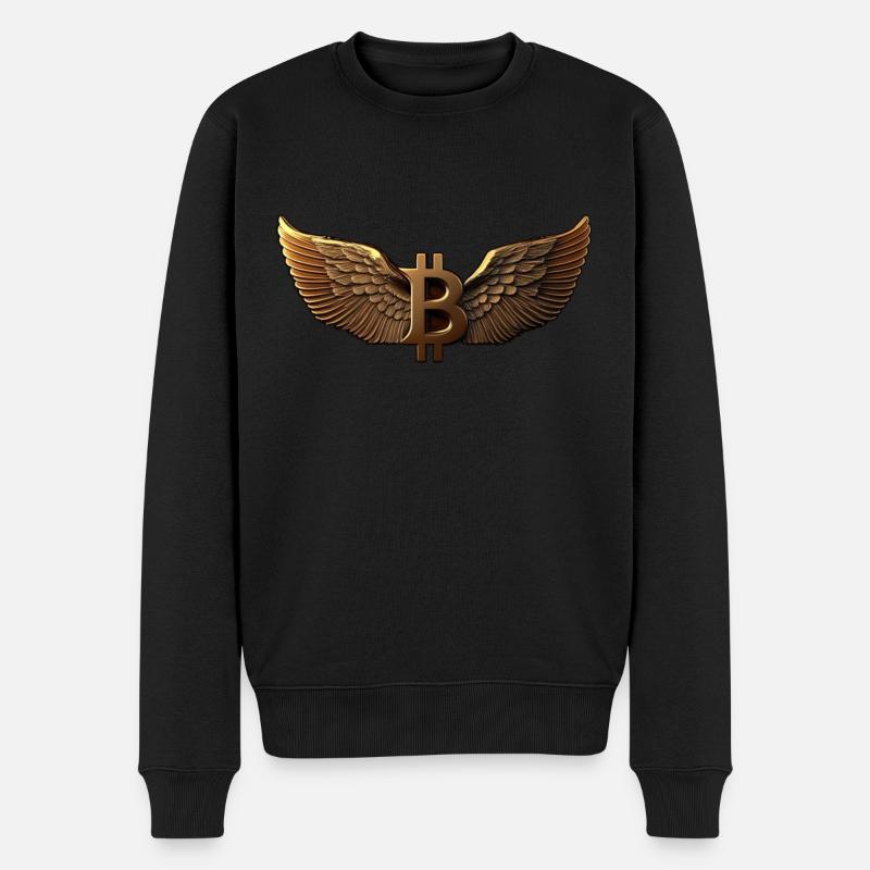 Bitcoin Design für BTC Fans - Männer Premium Bio Pullover - Schwarz