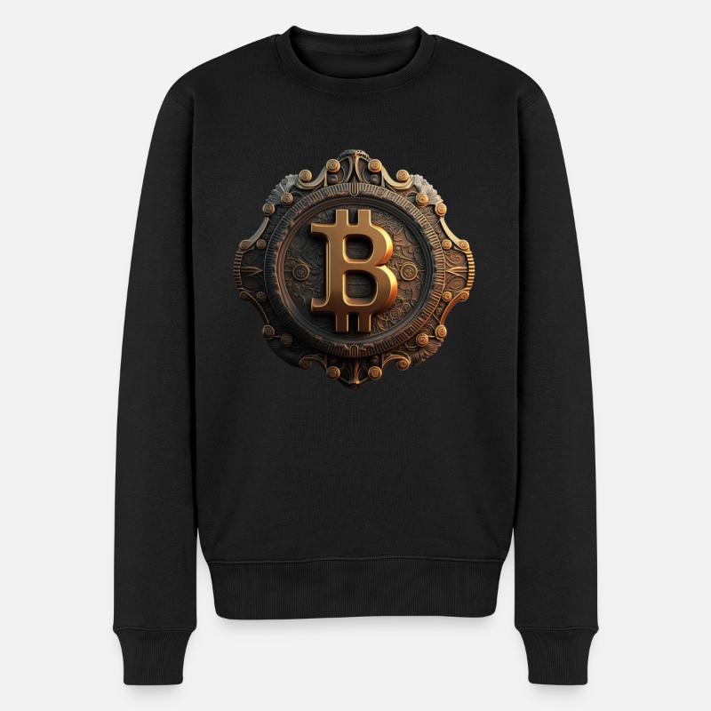 Bitcoin Design für BTC Fans - Männer Premium Bio Pullover - Schwarz