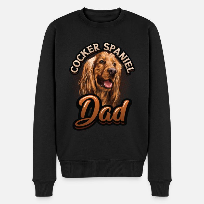 Cocker Spaniel Papa - Pull Premium bio Homme - noir