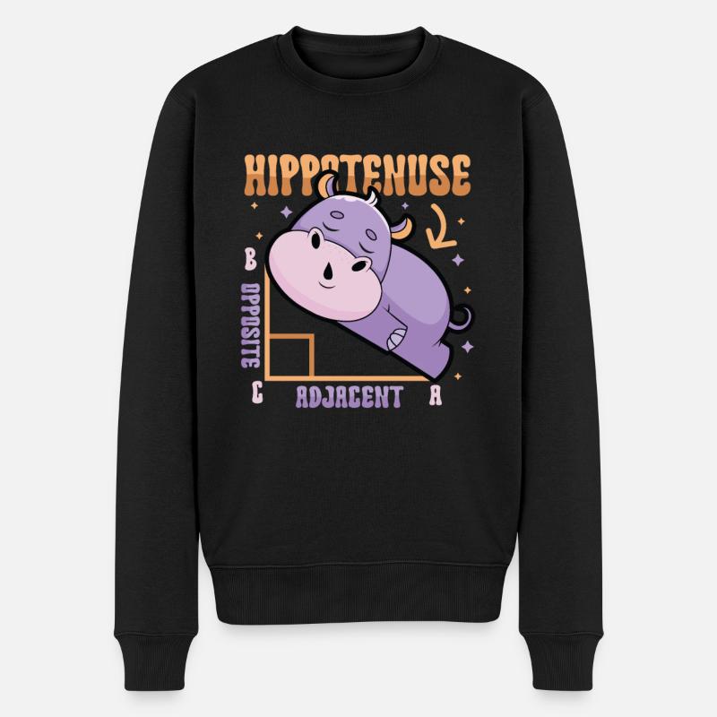 Hippotenuse, en face, adjacente - Pull Premium bio Homme - noir