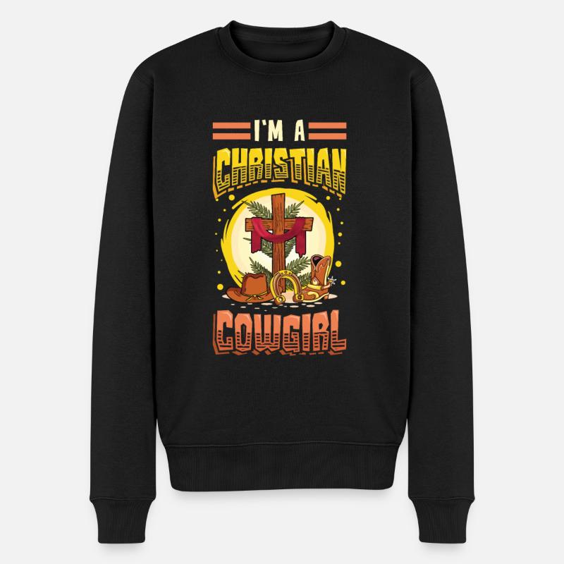 Religiöses Rodeo - Männer Premium Bio Pullover - Schwarz