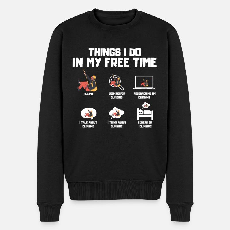 Kletterfreak - Männer Premium Bio Pullover - Schwarz