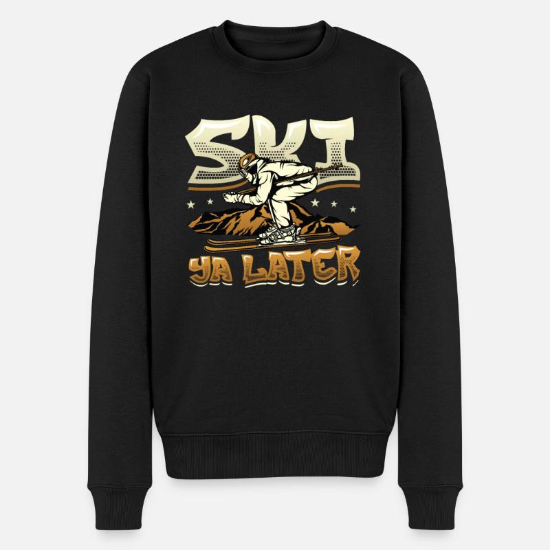 Ski Ya Later, ski amusant - Pull Premium bio Homme - noir