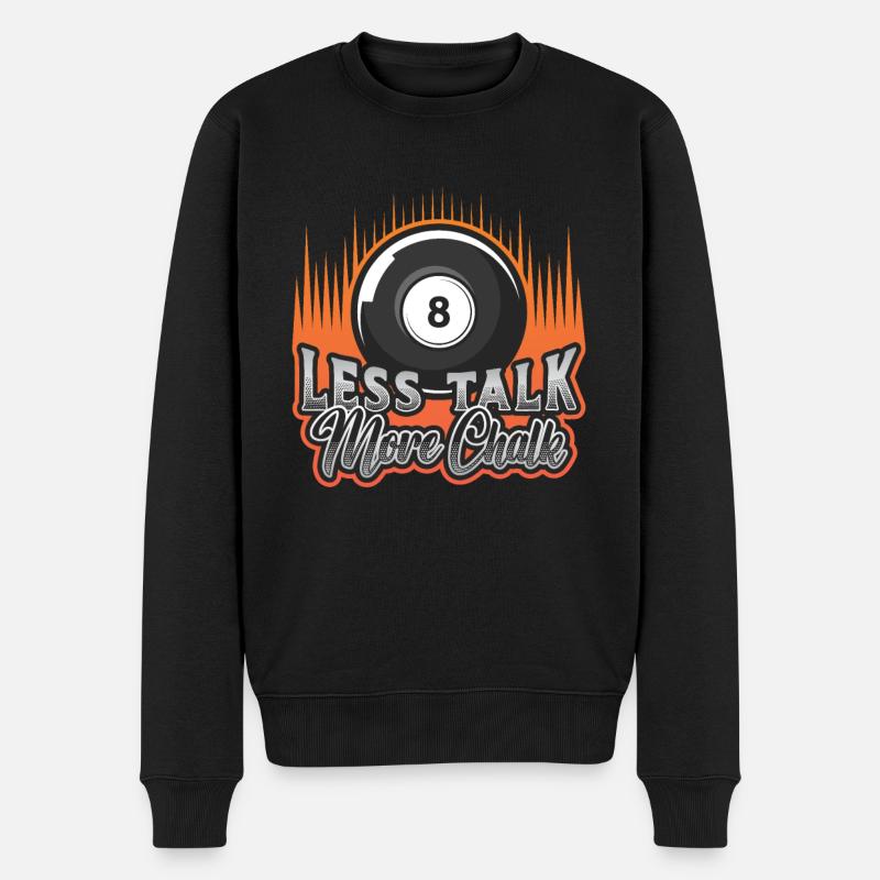 Weniger Reden, Mehr Kreide - Männer Premium Bio Pullover - Schwarz