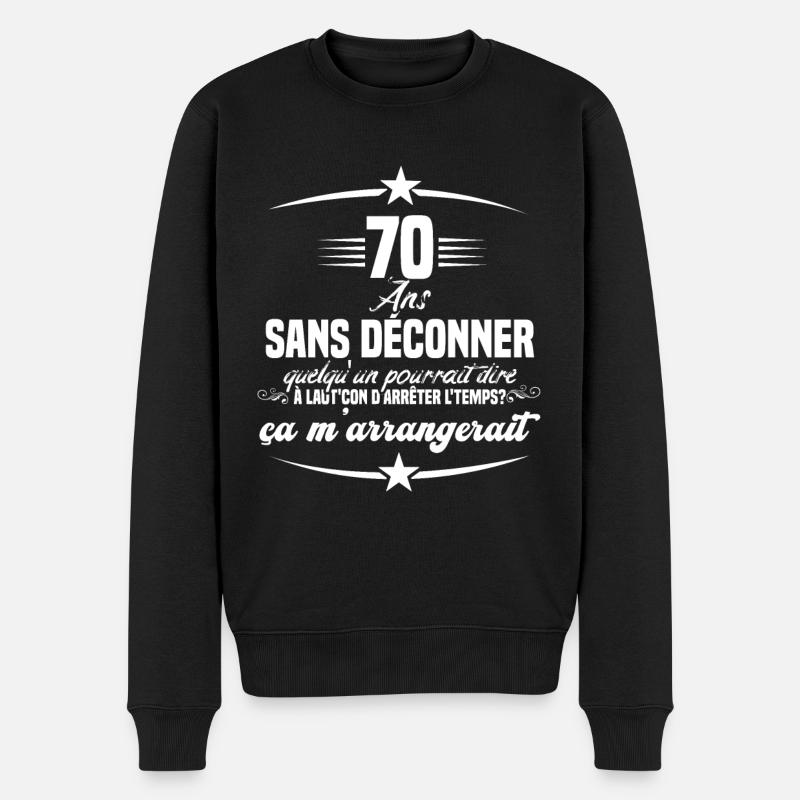 70 ans anniversaire 70 anniversaire cadeau 70 ans - Pull Premium bio Homme - noir