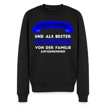Bester Schwiegersohn der Welt. - Männer Premium Bio Pullover - Schwarz - Vorne - Nico (187cm)