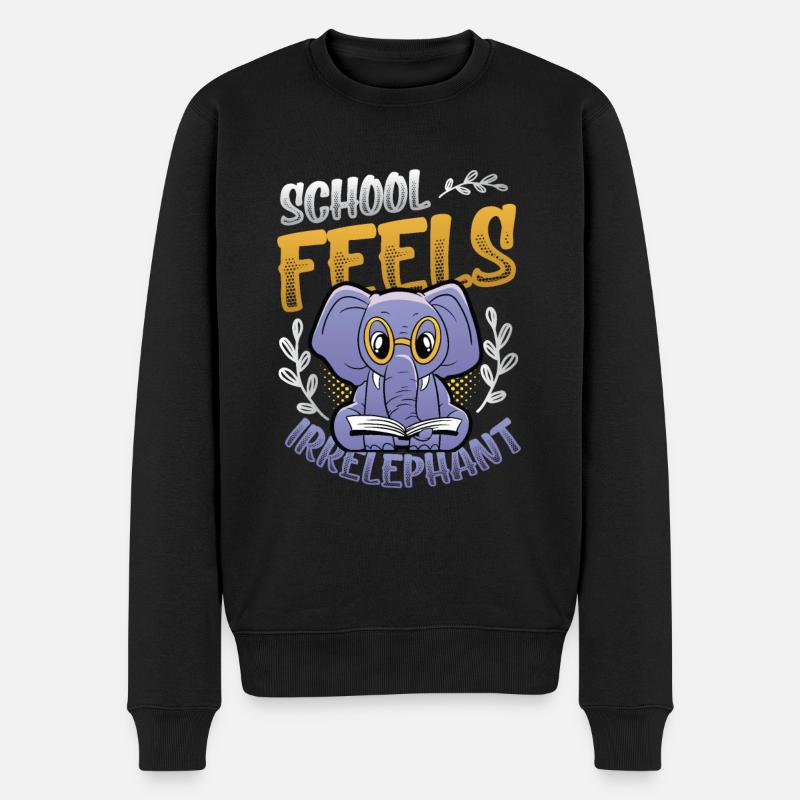 L’école se sent Irrelephant, anti-école - Pull Premium bio Homme - noir