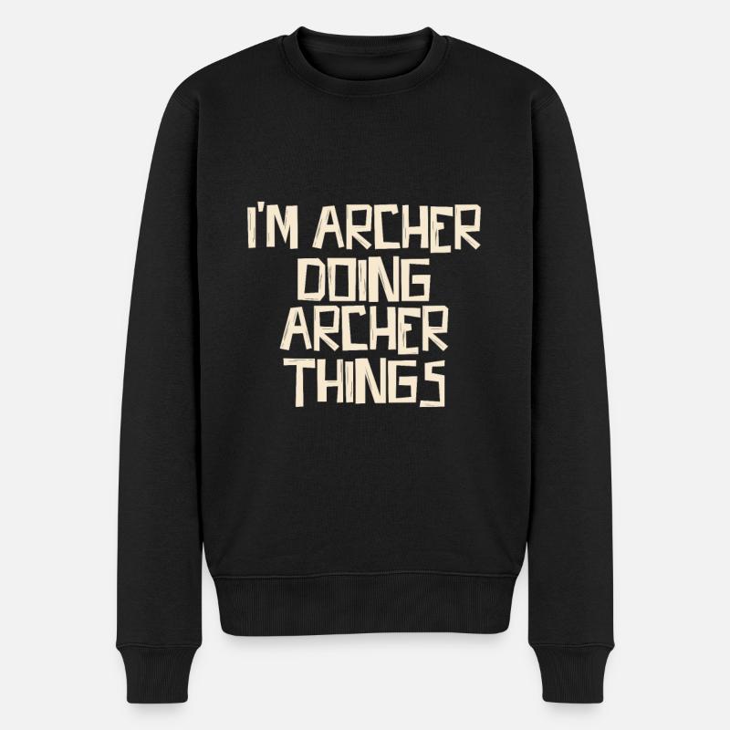 I'm Archer doing Archer things - Männer Premium Bio Pullover - Schwarz