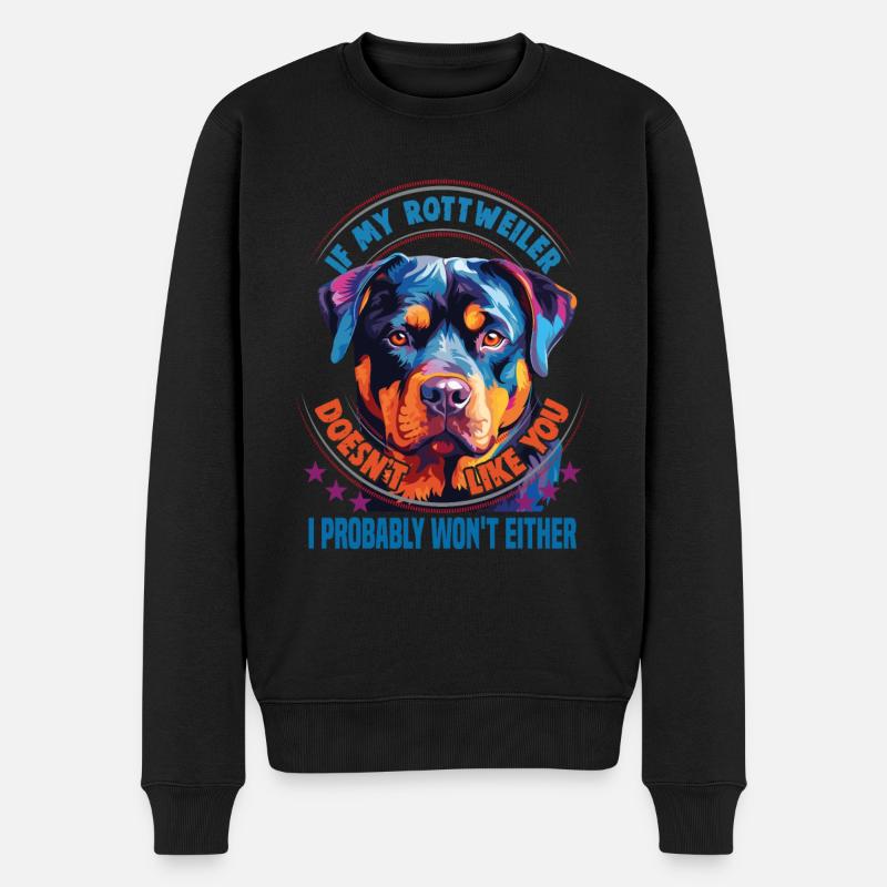 Hunde Rottweiler Hundeliebhaber - Männer Premium Bio Pullover - Schwarz