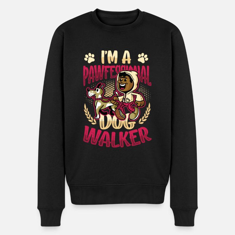 Hundeausführen - Ich Bin Ein Pawfessional Dog - Männer Premium Bio Pullover - Schwarz