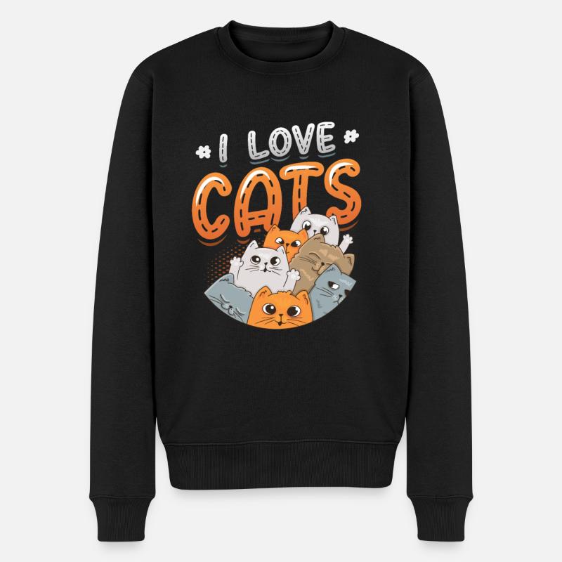 J’aime les chats - Pull Premium bio Homme - noir