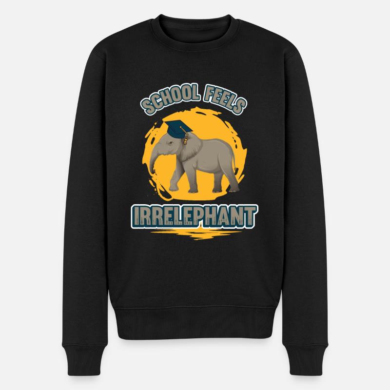 L’école se sent Irrelephant, anti-école - Pull Premium bio Homme - noir