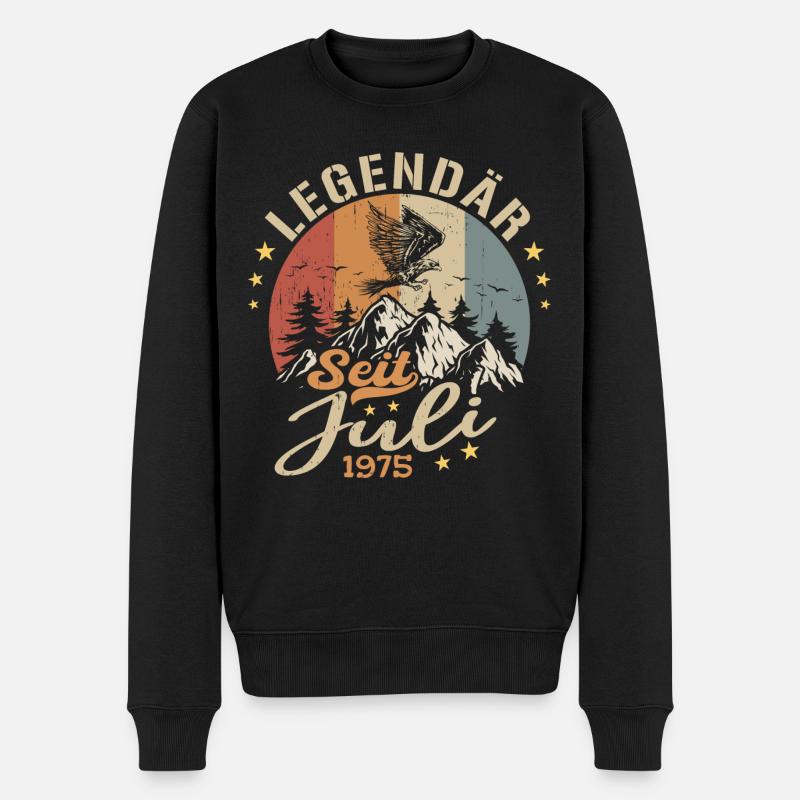 Juli 1975 Jahrestag Juli 1975 Juli - Männer Premium Bio Pullover - Schwarz