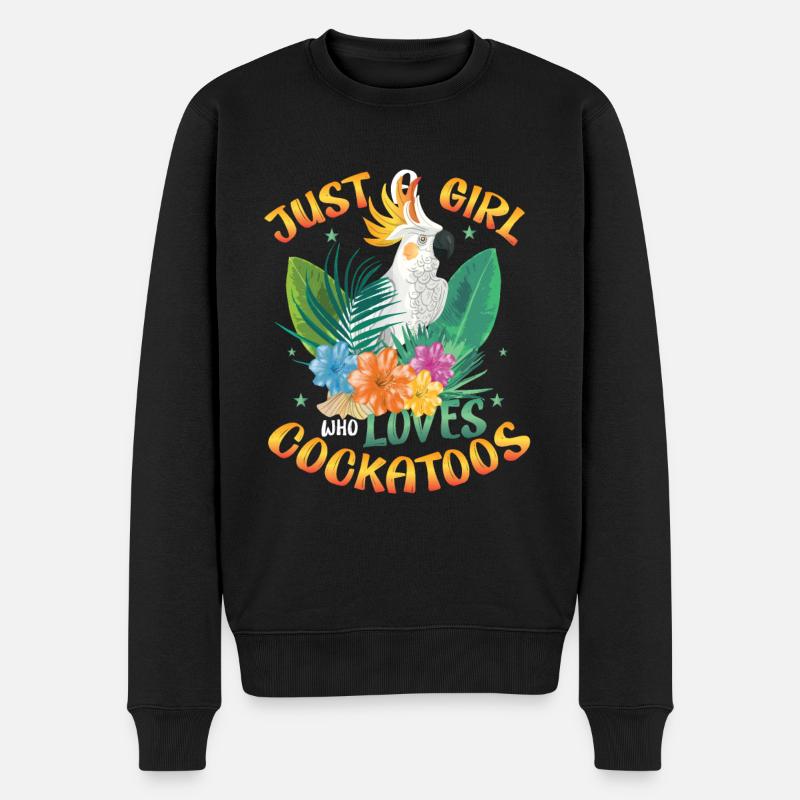 Nur Ein Mädchen, Das Kakadus Liebt - Männer Premium Bio Pullover - Schwarz