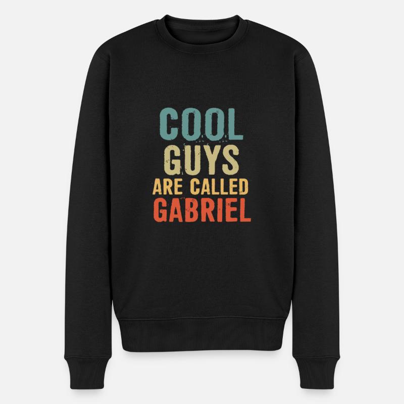 Cool guys are called Gabriel - Männer Premium Bio Pullover - Schwarz