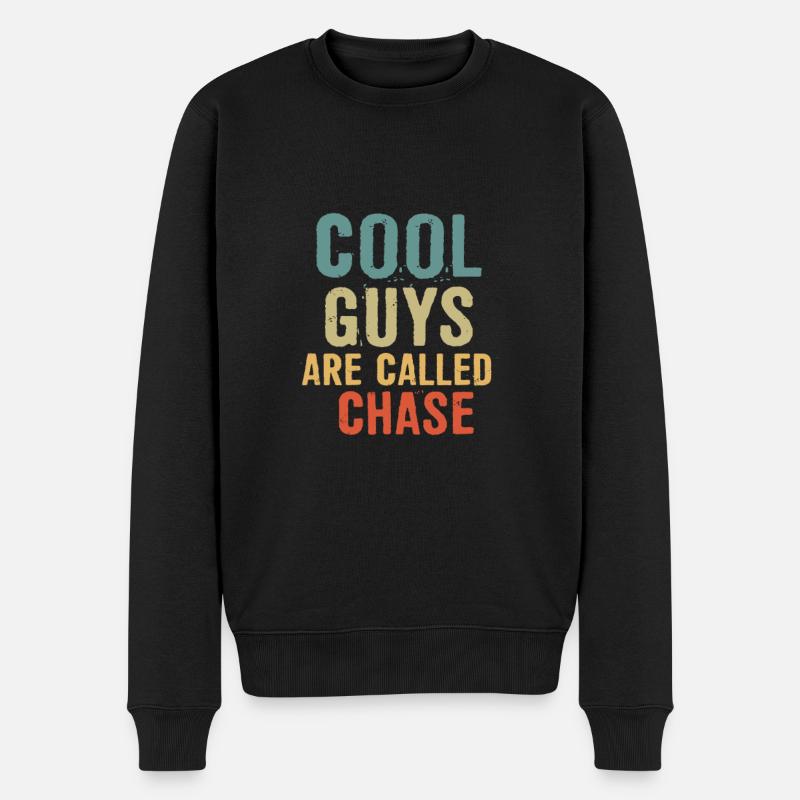 Cool guys are called Chase - Männer Premium Bio Pullover - Schwarz