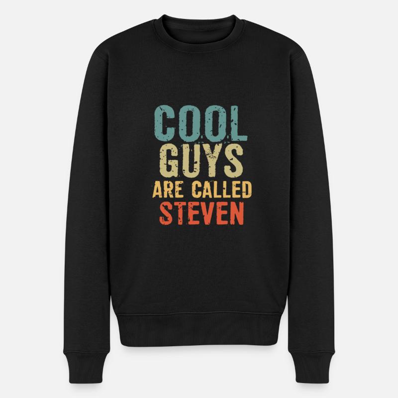 Les mecs cool s’appellent Steven - Pull Premium bio Homme - noir