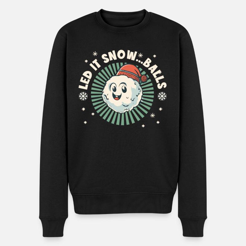 Schneeballschlacht- Let it snow...balls - Männer Premium Bio Pullover - Schwarz