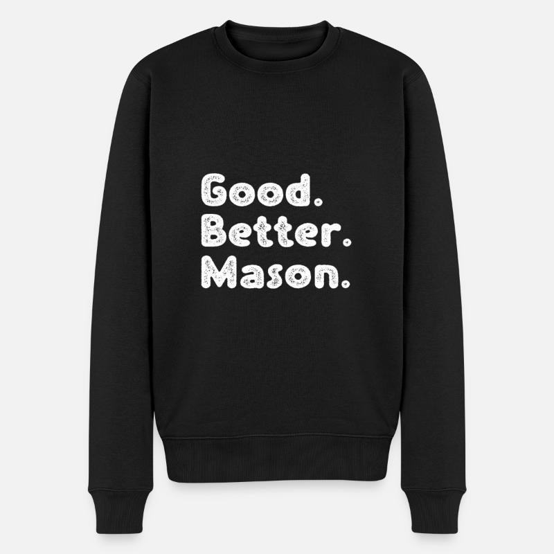 Bon meilleur maçon - Pull Premium bio Homme - noir