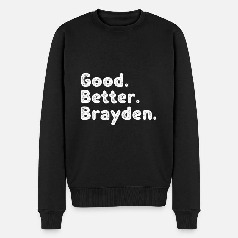 Bon mieux Brayden - Pull Premium bio Homme - noir