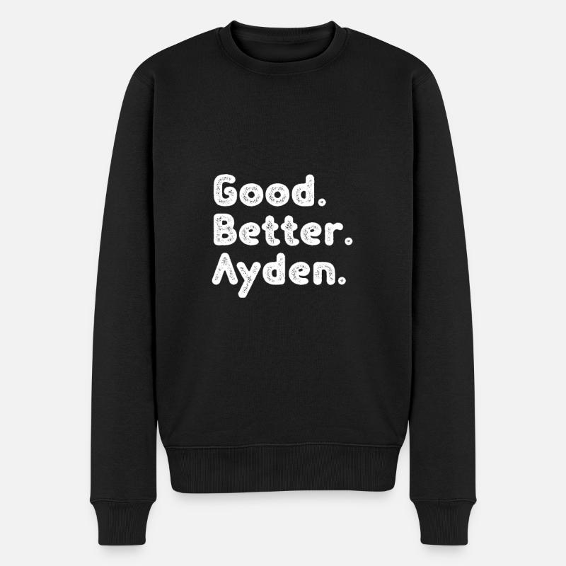 Bon mieux Ayden - Pull Premium bio Homme - noir