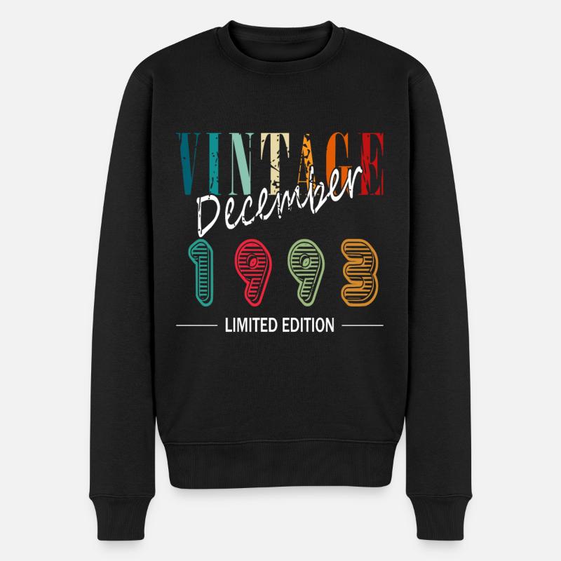 Dezember 1993 Jahrestag Dezember 1993 Dezember - Männer Premium Bio Pullover - Schwarz