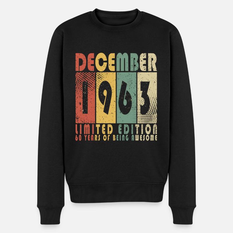 Dezember 1963 - 1963 Dezember - Männer Premium Bio Pullover - Schwarz