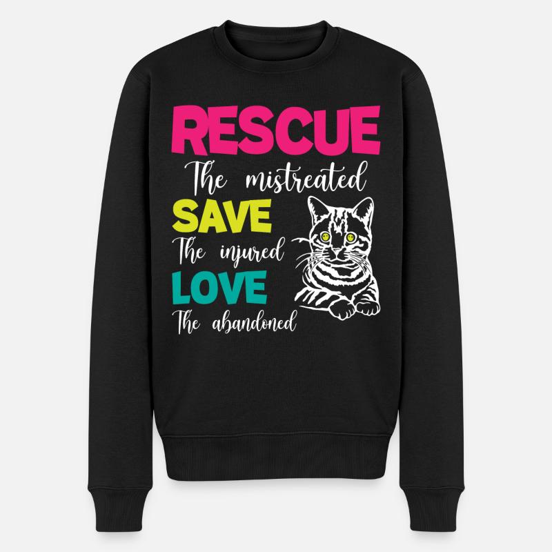 Sauver sauver les chats d’amour - Pull Premium bio Homme - noir