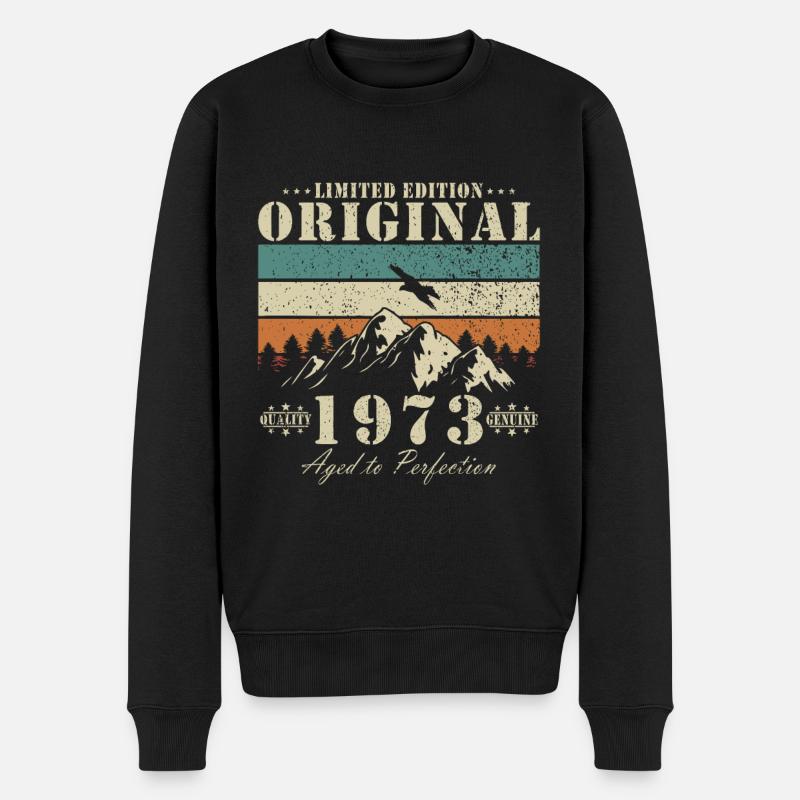 Original 1973 Vintage Jahrgang Geburtstag Retro - Männer Premium Bio Pullover - Schwarz