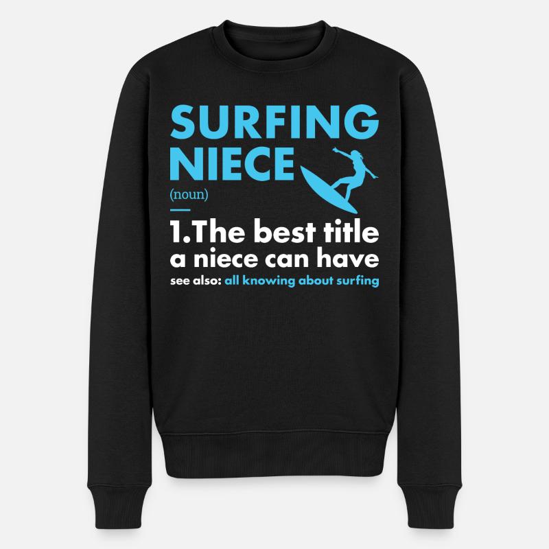 Sport Niece Surfing - Männer Premium Bio Pullover - Schwarz