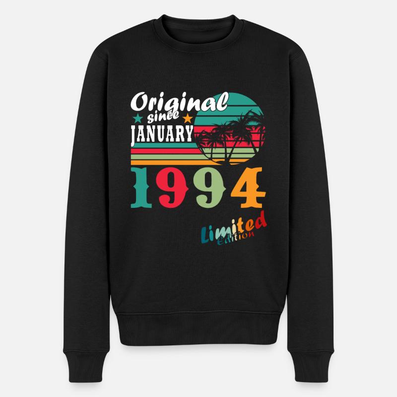 Geburtstag Januar 1994 - 30 Jahre alt - Männer Premium Bio Pullover - Schwarz