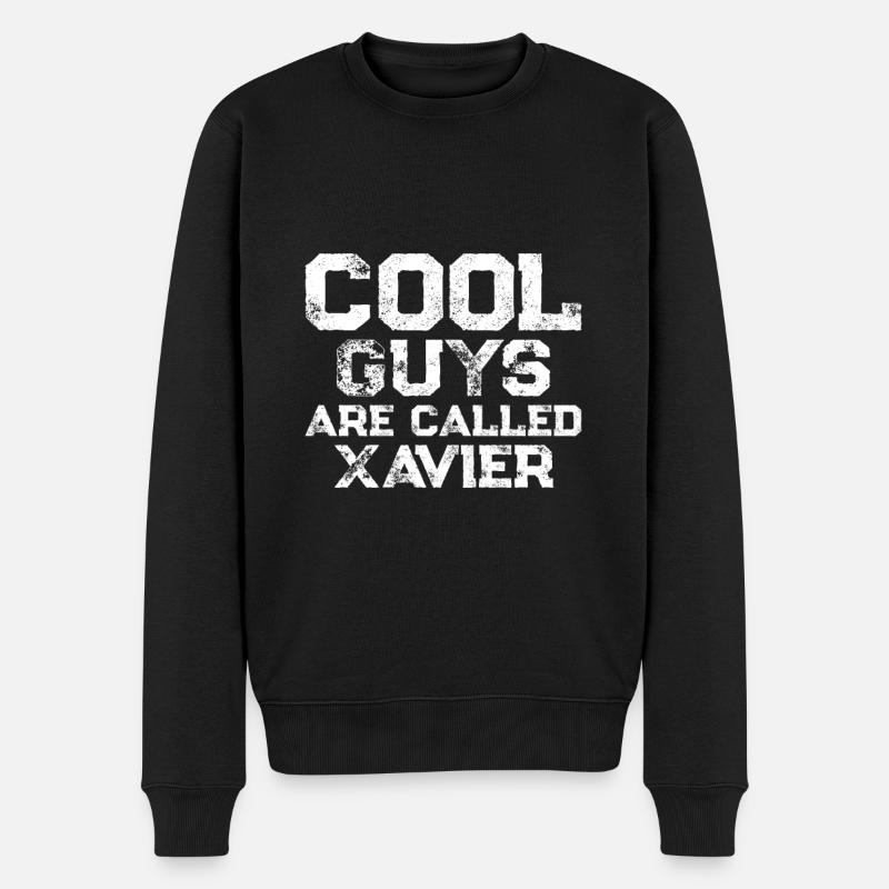 Les mecs cool s’appellent xavier - Pull Premium bio Homme - noir