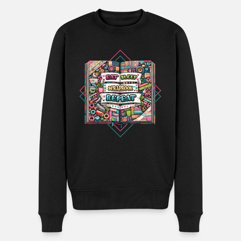 Mädchen Scrapbooking Enthusiast Scrapbook - Männer Premium Bio Pullover - Schwarz