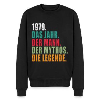 1979 Mann Mythos Legende - Männer Premium Bio Pullover - Schwarz - Vorne - Nico (187cm)