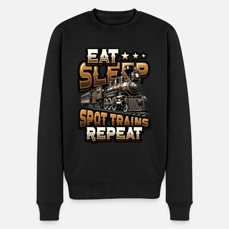 Trainspotting Train Lovers Trains - Pull Premium bio Homme - noir