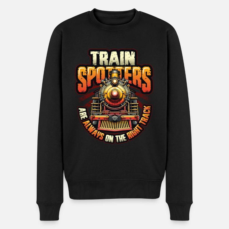 Trainspotting Train Lovers Trains - Pull Premium bio Homme - noir