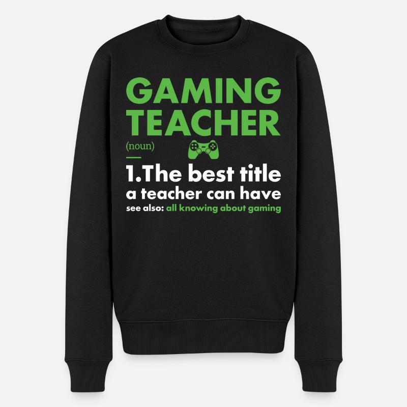 Gamer Teacher Définition du jeu - Pull Premium bio Homme - noir