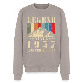 Retro 1957 Geburtstagsgeschenk. Jahrgang 1957. - Männer Premium Bio Pullover - Taupe - Vorne - Nico (187cm)