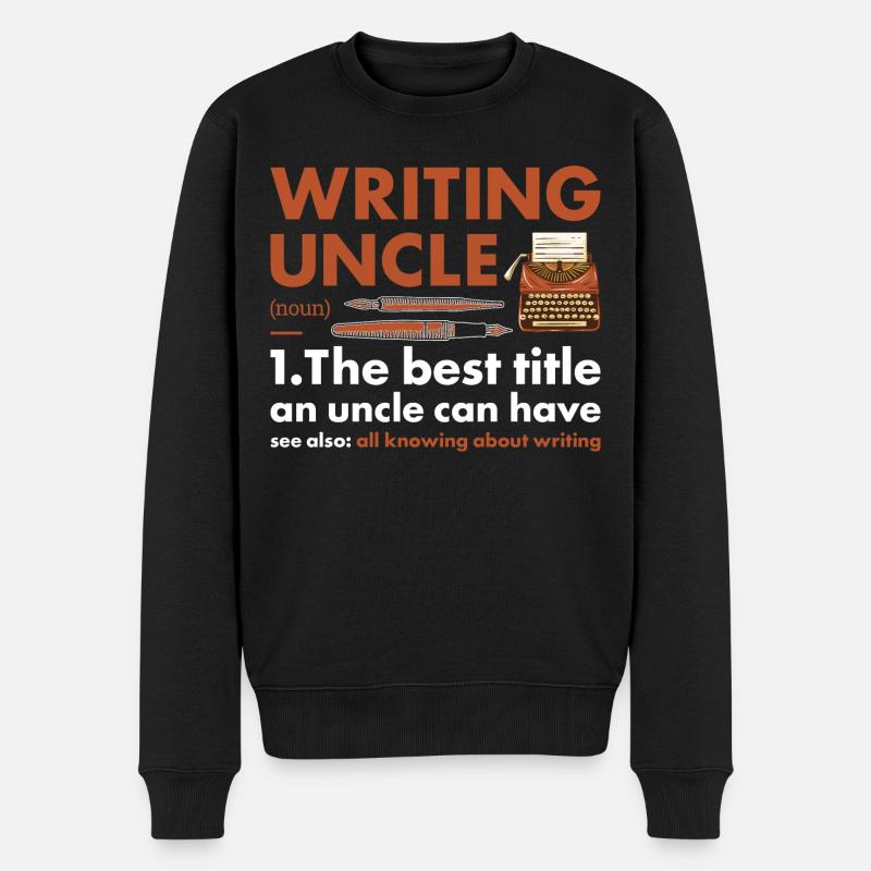 Writer Uncle Definition Writing - Männer Premium Bio Pullover - Schwarz