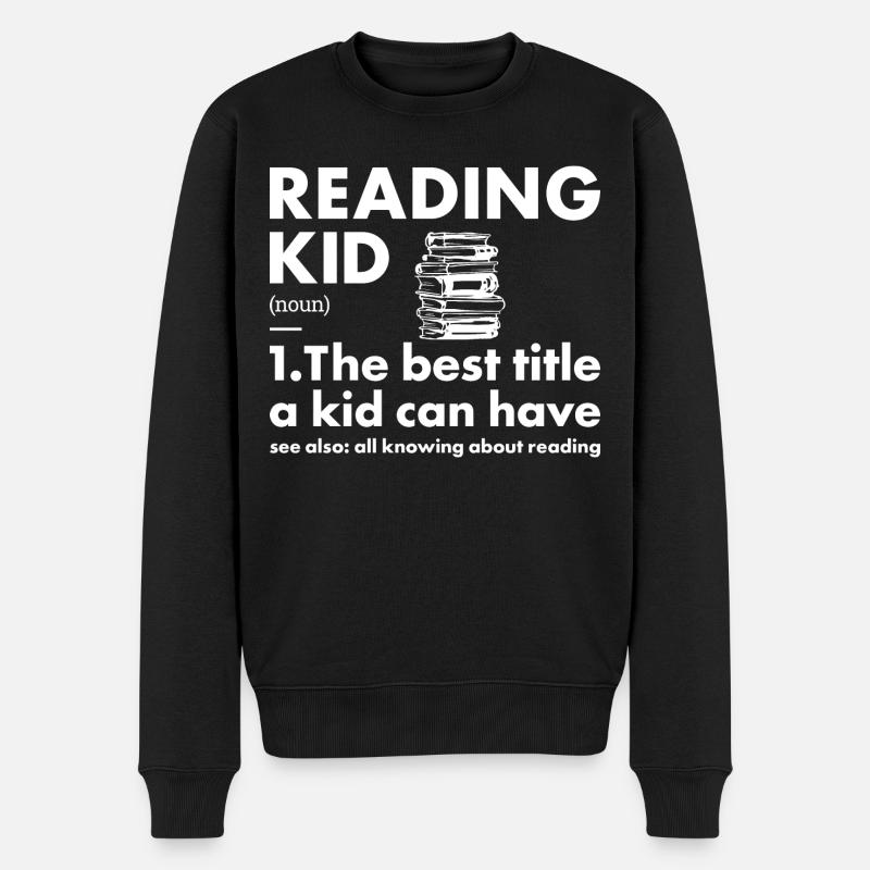 Lecteur Kid Définition Lecture - Pull Premium bio Homme - noir