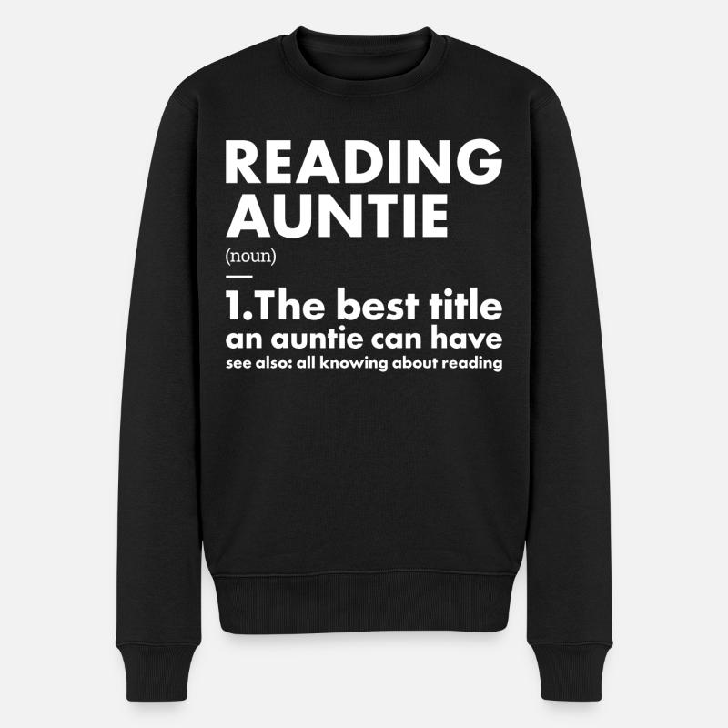 Reader Auntie Definition Reading - Men's Premium Organic Jumper - black