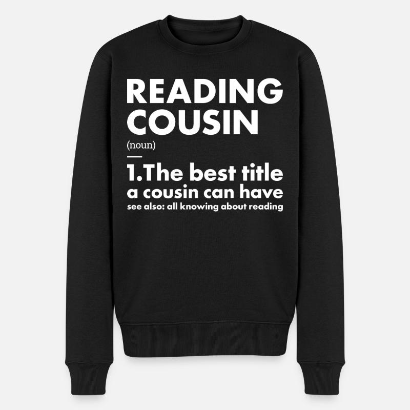 Reader Cousin Definition Reading - Men's Premium Organic Jumper - black