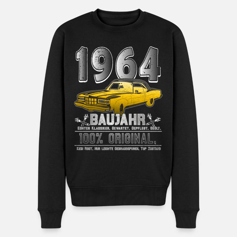 Oldtimer Baujahr 1964 - 60. Geburtstag - Männer Premium Bio Pullover - Schwarz