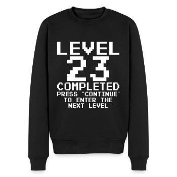 23. Geburtstag Gamer Level 23 Complete 23 Jahre - Männer Premium Bio Pullover - Schwarz - Vorne - Nico (187cm)