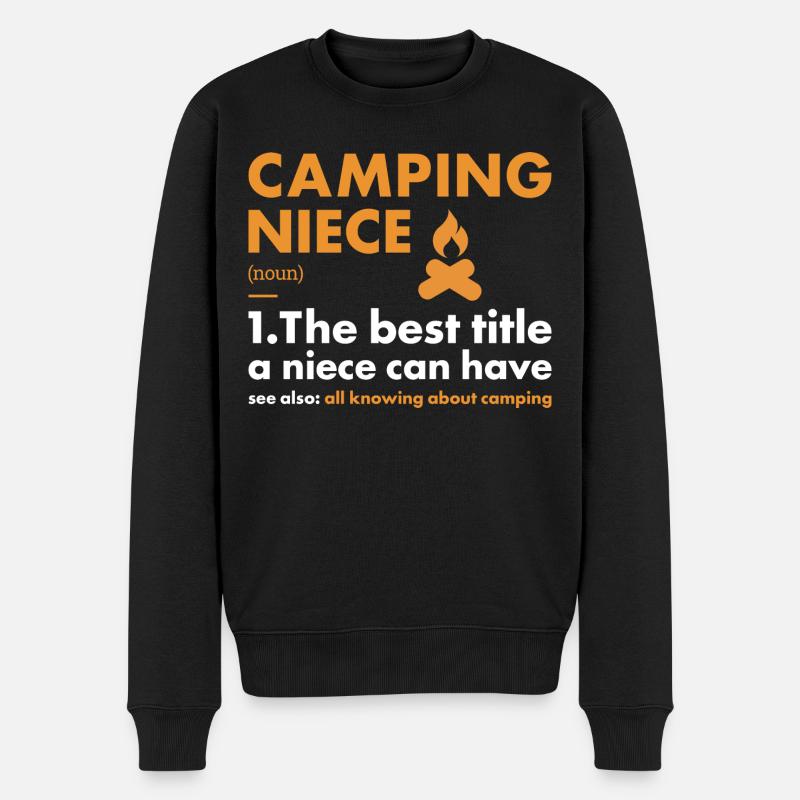 Camper Niece Definition Camping - Männer Premium Bio Pullover - Schwarz